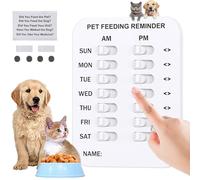 Genérico Did You Feed The Cat Tracker Magnet, Dog Feeding Reminder with AM PM Indicators, Magnetic Sticker and Double Sided Adhesive for Pet Owners, Household Feeding Schedule for Cats & Dog (#A)
