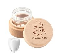 Genérico Dientes Bebé | Madera 5x3.5cm Estuche Con Tapa Dientes Leche | Conservación Higiénica Regalo Niños Niñas Colección Ratón Pérez Madera Es Un Complemento Necesario Para Su Colección.