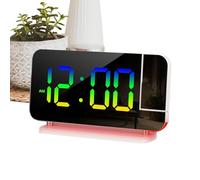 Genérico Digital Alarm Clock - 16.8x9.7x4cm Adjustable Brightness with 7 Color Lights, Touch-Controlled Modern Projection LED Alarm Clock,for Bedrooms Living Rooms Kitchens Desk Nightstand Table