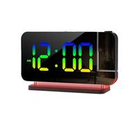 Genérico Digital Alarm Clock - LED Display 180 Degree Rotating | 16.8x9.7x4cm LED Projection Electronic Clock with ABS Material For Bedroom Living Room Kitchen Desk Nightstand Table Bedside Dormitory