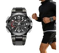 Genérico Digital Analog Watch - 9.45 Inch Waterproof Wristwatch | Mens Fashion Double Display Luminous Sport Casual Business | Office Daily Commuting Travel Accessories