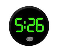 Genérico Digital Clock - Alloy, 1.81in Round Touch-Control LED | Compact Vent-Mount Design, Dashboard Mini Electronic Clock For Travel, RV, Camping, Road Trips, Truck, SUV, Van, Driving, Commuting