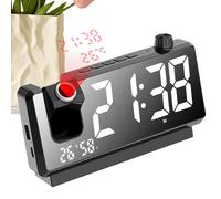 Genérico Digital Clock Projector - Smart Electronic Alarm Clock with Temperature Sensor,180 Degree Rotatable Digital Clocks Projector, Modern Desk Decor For Bedroom