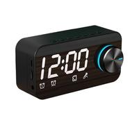 Genérico Digital Mirror Alarm Clock, HD Touch Screen Bedside Wireless Speaker, LED Night Light, Desktop Bluetooths Audio, Bedroom, Home, Office, Travel