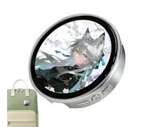 Genérico Digital Pixel Badge - Electronic Button With 1.85-Inch HD Screen, Photo And Video Display | Round Touchscreen Pixel Badge For Fans, Cosplay, Anime, Concerts