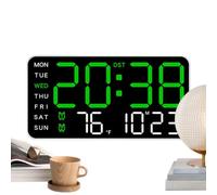 Genérico Digital Wall Clock,Portable Alarm Clock Digital, with Large LED Temperature Display,Multifunctional Home Decor,for Office Bedroom Living Room