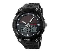 Genérico Digital Watch, Solar Watch, Multifunction Double Time Display, 50m Waterproof, Luminous Timer Date Alarm for Men, Fitness, Driving, Field Work, Business Trip, 9.45 Inches, 1 Piece