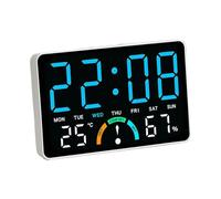 Genérico Digitale - 16 x 3,3 x 10 cm LED-Display nachttischwecker | Lauter Wecker für Tiefschläfer Schüler, Dimmbar, Tischuhr für Schlafzimmer, Wohnzimmer, Büro & Hotel