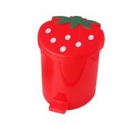 Genérico Dill Canor - Pink Small Trash Can Con Tapa | Bucket De Desechos De Fresa | Reciclaje De Residuos Bin | Tolera De Trabajo De Fresa, Contenedor De Desechos De Pequeño Para Escritorio, Oficina,