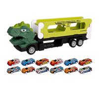 Genérico Dinosaur Carrier Truck, Car Transport Toy, Educational Dinosaur Transport Truck Set with 12 Toy Vehicles, Interactive Learning Games for Kids, Boys, and Girls Playtime Dinosaurs