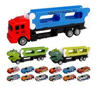 Genérico Dinosaur Carrier Truck, Sliding Race, Toddler Toy, Toys with 12 Toy Car, Dinosaur Transport Truck, Educational Toys, Durable Build, Easy Assembly for Kids 3-5 Years, 2.4x4.33 Inches