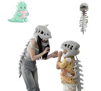 Genérico Dinosaur Costume-3D Skeleton Design,Realistic Halloween Dinosaur with Spine Extension for Parties (S-29.7inch)