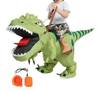 Genérico Dinosaur Costume, Adult Suit, Inflatable One-Piece with 1.5v Fan, Outfit for Halloween Parade, Stage Performance, Cosplay, Convention, Birthday, School, Theme, Park, Green