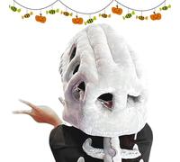 Genérico Dinosaur Costume, Plush Skeleton Dinosaurs Halloween Outfit, Fun Cosplay Dress-Up Suit, 1 Set Black & White for Men Women Kids Adults Performance Average size