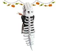 Genérico Dinosaur Costume, Plush Skeleton Dinosaurs Halloween Outfit, Fun Cosplay Dress-Up Suit, 1 Set Black & White for Men Women Kids Adults Performance Average size