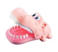 Genérico Dinosaur Dentist Finger Bite Game - Hippo Teeth GameToy 15x10.5x11cm | Interactive Finger Biting Prank Toy ABS Family Party Game Kids Motor Skills Fun Dentist Challenge Gift Toy
