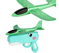 Genérico Dinosaur Foam Glider Launcher Toy, Foam Glider Airplane Launcher Toy Dual Flight Modes, Fun Outdoor Flying Catapult Toy - Fun Birthday Gifts & Party Favors (1PCS * Green)