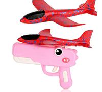 Genérico Dinosaur Foam Glider Launcher Toy, Foam Glider Airplane Launcher Toy Dual Flight Modes, Fun Outdoor Flying Catapult Toy - Fun Birthday Gifts & Party Favors (1PCS * Pink)