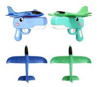 Genérico Dinosaur Foam Glider Launcher Toy, Foam Glider Airplane Launcher Toy Dual Flight Modes, Fun Outdoor Flying Catapult Toy - Fun Birthday Gifts & Party Favors (2PCS * A)