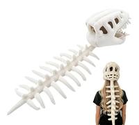 Genérico Dinosaur Skeleton Plush Costume - Wearable Soft Funny Dinosaur Headpiece Plush Toy, 47.24 Inch Skeleton Dino Costume Hat Head, Cute Cosplay Prop for Kids Adults, Party Dress Up Accessory