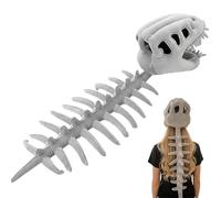 Genérico Dinosaur Skeleton Plush Costume - Wearable Soft Funny Headpiece Doll | Soft Dinosaur Bone Skeleton Toy For Adults & Children | Novelty Animal Headpiece For Home, Bedroom & Lounging