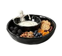 Genérico Dip Bowls Ceramic Double Layer Skull Halloween Dish