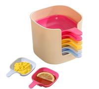 Genérico Dipping Bowls, Food Organizer, 3.62x4.92x3.15 Inches Reusable Plate Containers Stand, Plate Set for Condiments, Dressings, Home Kitchen, Camping, Lunch, Picnic, Bbq, and Dinner