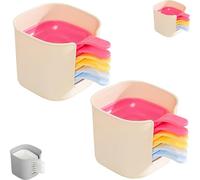 Genérico Dipping Sauce Plate and Holder, 6pcs Mini Home Kitchen Seasoning Sauce Dishes Bowls, Used to Hold Seasonings, Barbecue and Party Dinner (Multicolor*2)