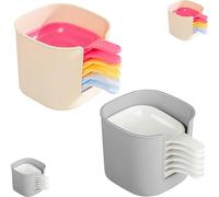 Genérico Dipping Sauce Plate and Holder, 6pcs Mini Home Kitchen Seasoning Sauce Dishes Bowls, Used to Hold Seasonings, Barbecue and Party Dinner (Max)