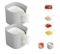 Genérico Dipping Sauce Plate and Holder Set, 6 Pcs Dipping Sauce Plates And Holder, Mini Home Kitchen Seasoning Sauces, for Soy, ketchup, Barbecue and Party Dinner, Space-Saving Design (White,2PCS)