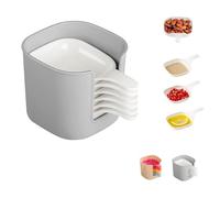 Genérico Dipping Sauce Plate and Holder Set, 6 Pcs Dipping Sauce Plates And Holder, Mini Home Kitchen Seasoning Sauces, for Soy, ketchup, Barbecue and Party Dinner, Space-Saving Design (White,1PC)