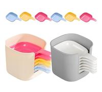 Genérico Dipping Sauce Plate and Holder Set, 6 Pcs Mini Dipping Sauce Plate and Holder, Home Kitchen Seasoning Sauce Dishes Bowls with Handle for Parties, Picnics, Party Dinner (2Mix)