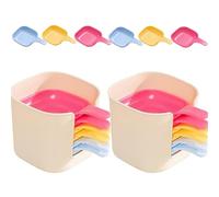 Genérico Dipping Sauce Plate and Holder Set, 6 Pcs Mini Dipping Sauce Plate and Holder, Home Kitchen Seasoning Sauce Dishes Bowls with Handle for Parties, Picnics, Party Dinner (2Set Colorful)
