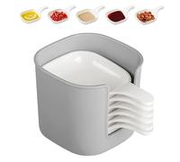 Genérico Dipping Sauce Plate and Holder Set, 6 Pcs Mini Dipping Sauce Plate and Holder, Home Kitchen Seasoning Sauce Dishes Bowls with Handle for Parties, Picnics, Party Dinner (White)