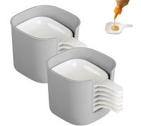 Genérico Dipping Sauce Plate and Holder Set, 6Pcs Plastic Dipping Dish with Storage Box Mini Home Kitchen Seasoning Sauce Dishes Bowls，for ketchup, Soy, Barbecue & Party Dinner (2 Sets)