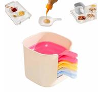 Genérico Dipping Sauce Plate And Holder Set,6pcs Plastic Dipping Dish With Storage Box,Plastic Dipping Dish,Mini Dipping Bowls With Handle,For Ketchup,Soy,Barbecue And Party Dinner (Color)