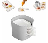 Genérico Dipping Sauce Plate And Holder Set,6pcs Plastic Dipping Dish With Storage Box,Plastic Dipping Dish,Mini Dipping Bowls With Handle,For Ketchup,Soy,Barbecue And Party Dinner (White)