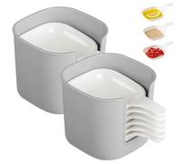 Genérico Dipping Sauce Plate And Holder Set, 7 Pcs Dipping Sauce Plate, Dippings Bowls with Handle,Mini Home Kitchen Seasoning Sauces Dishes Bowls, Barbecue And Party Dinner (2 Set)