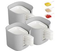 Genérico Dipping Sauce Plate And Holder Set, 7 Pcs Dipping Sauce Plate, Dippings Bowls with Handle,Mini Home Kitchen Seasoning Sauces Dishes Bowls, Barbecue And Party Dinner (3 Set)