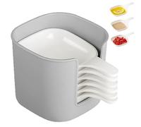 Genérico Dipping Sauce Plate And Holder Set, 7 Pcs Dipping Sauce Plate, Dippings Bowls with Handle,Mini Home Kitchen Seasoning Sauces Dishes Bowls, Barbecue And Party Dinner (1 Set)