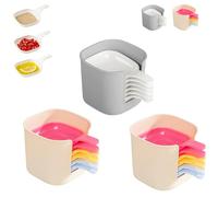 Genérico Dipping Sauce Plate and Holder Set, Dipping Sauce Plate And Holder Set, Soy, Barbecue and Party Dinner, Including 6 Counts Seasoning Dish with Storage Box for Parties (C4)