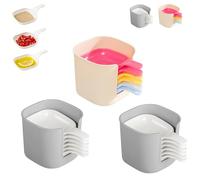 Genérico Dipping Sauce Plate and Holder Set, Dipping Sauce Plate And Holder Set, Soy, Barbecue and Party Dinner, Including 6 Counts Seasoning Dish with Storage Box for Parties (C3)