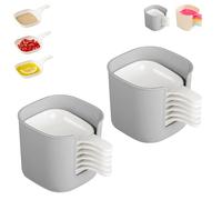 Genérico Dipping Sauce Plate and Holder Set, Dipping Sauce Plate And Holder Set, Soy, Barbecue and Party Dinner, Including 6 Counts Seasoning Dish with Storage Box for Parties (B3)