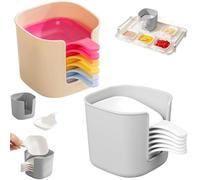 Genérico Dipping Sauce Plate and Holder Set, Mini Home Kitchen Seasoning Sauce Dishes Bowls, 6Pcs Plastic Dipping Dish with Storage Box, for Condiments, Snacks, and Fruits (Mix*2)