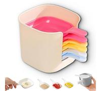Genérico Dipping Sauce Plate and Holder Set, Reputatioin 6 pcs Dipping Sauce Plate And Holder, with Handle Storage Box, for Family gathering, Parties (Multicolor,1PCS)
