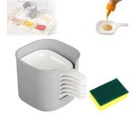 Genérico Dipping Sauce Plate And Holder Set, Soy Sauce Dish, Dipping Bowls, Mini Home Kitchen Seasoning Sauce Dishes Bowls, for Ketchup, Soy, Barbecue and Party Dinner (White)