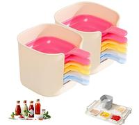 Genérico Dipping Sauce Plate and Holder Set, with Storage Box Mini Home Kitchen Seasoning Sauce Dishes Bowls Plate Serving Tray, 6/12/18 Pcs Dipping Sauce Plate & Holder Set (colorful 2pcs)