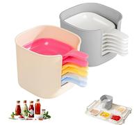 Genérico Dipping Sauce Plate and Holder Set, with Storage Box Mini Home Kitchen Seasoning Sauce Dishes Bowls Plate Serving Tray, 6/12/18 Pcs Dipping Sauce Plate & Holder Set (White+colorful)
