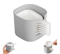 Genérico Dipping Sauce Plate & Holder Set, Dipping Sauce Plate, Mini Dippingbowls With Handle, 6 Pcs and Holder, Home Kitchen Seasoning Dishes Bowls, Barbecue and Party Dinner (1set)