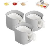 Genérico Dipping Sauce Plate & Holder Set,Dipping Sauce Plate Set, Sauces Holder, Mini Dippingbowls With Handle, For Ketchup, Soy, Barbecue And Party Dinner (3*Pcs)
